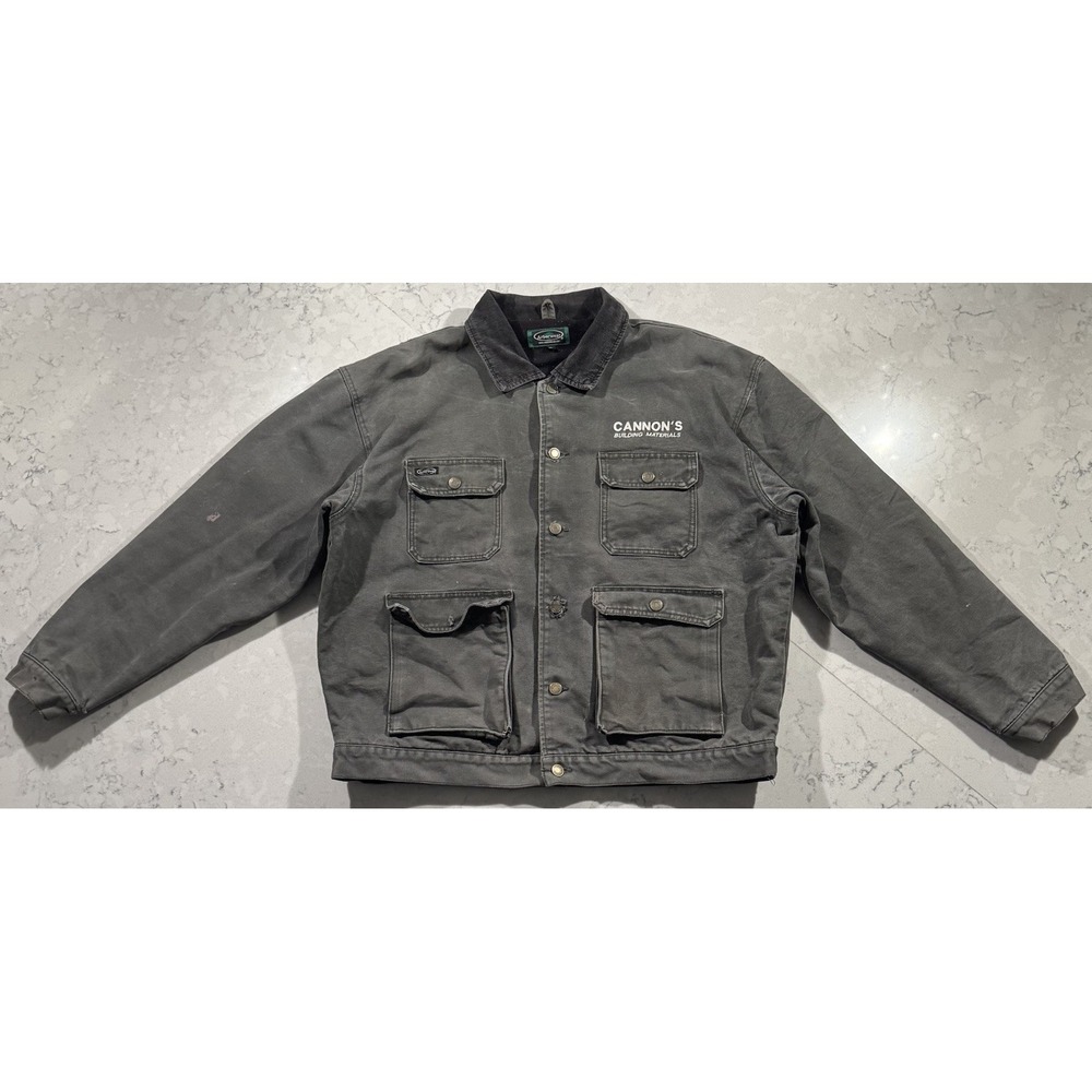 Arborwear Duck Canvas Fleece Lined Work Jacket Mens XL Gray Heavyweight Workwear